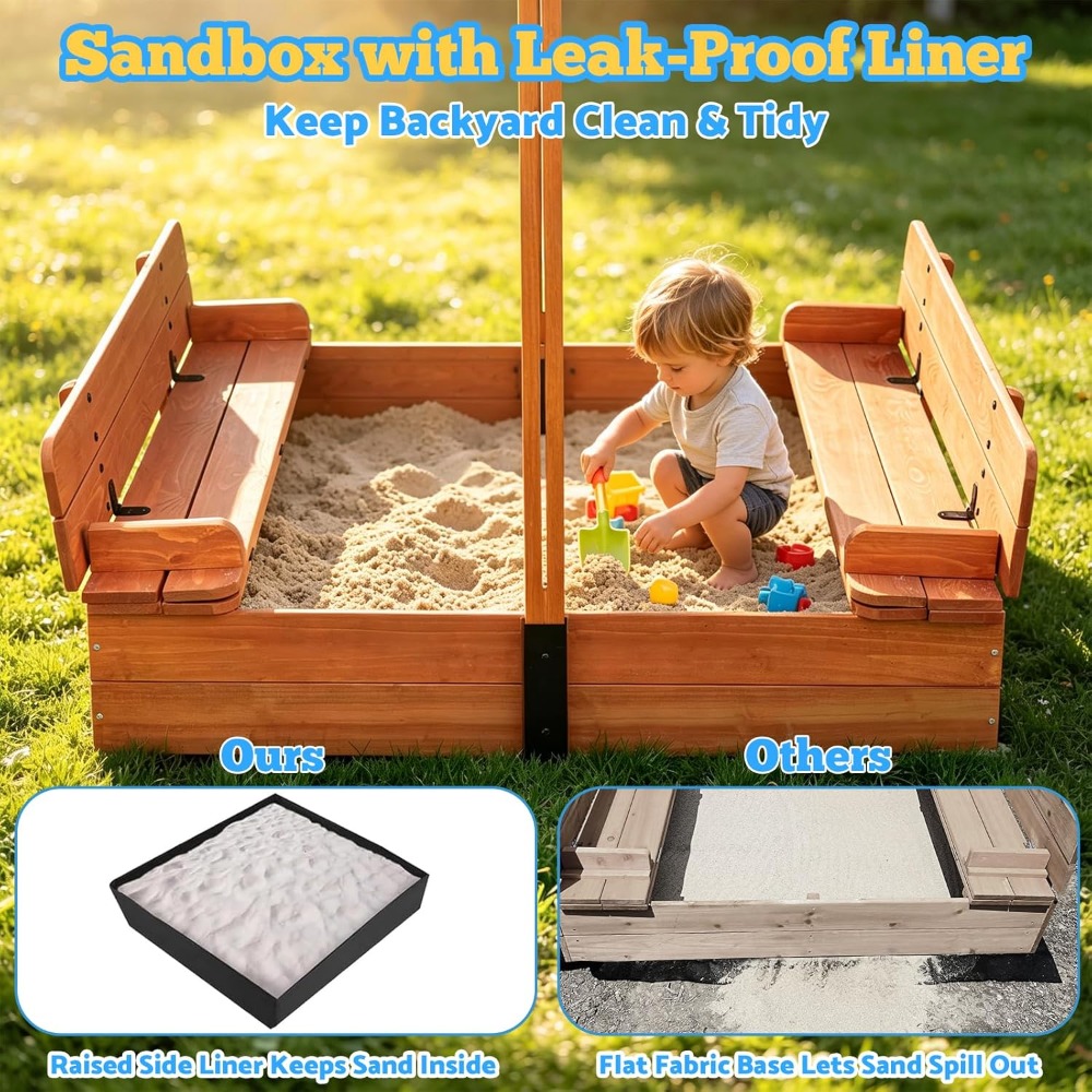 Kids Outdoor Sandbox - US Shipping Wooden Kids Sandbox with