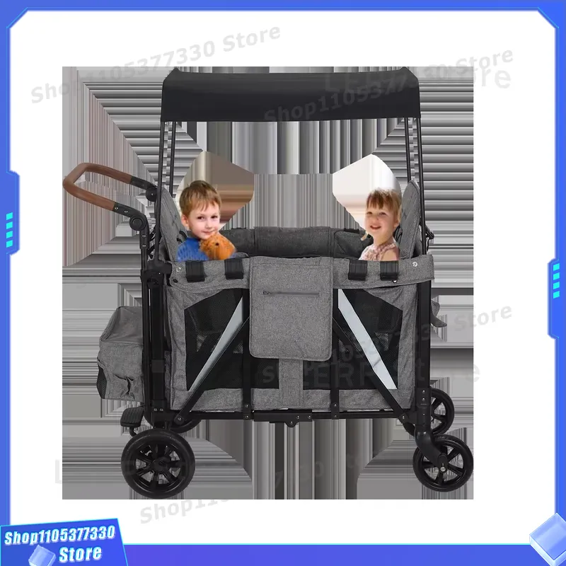 Kids Outdoor Wagon - Foldable Kids Beach Wagon with Wheels