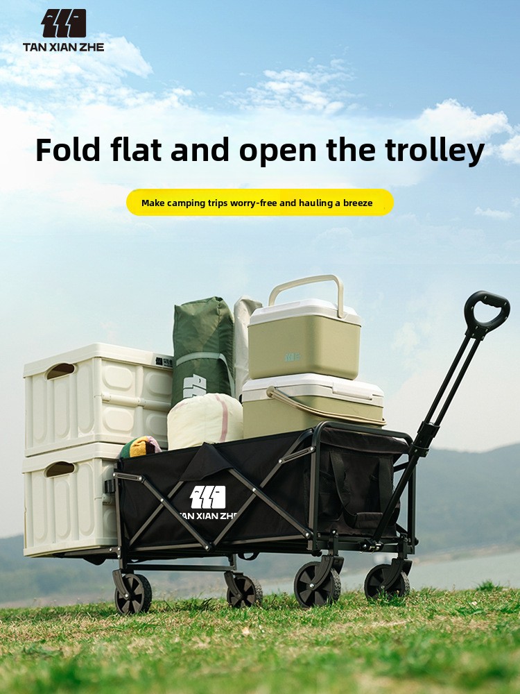 Kids Outdoor Wagon - Folding Camping Wagon Cart, Steel Outdoor