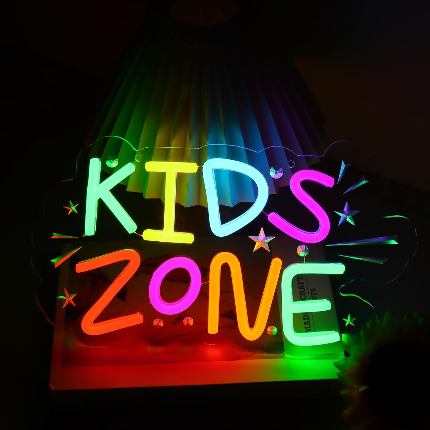 Kids Outdoor Zone - Kids Zone Neon Sign Art Wall