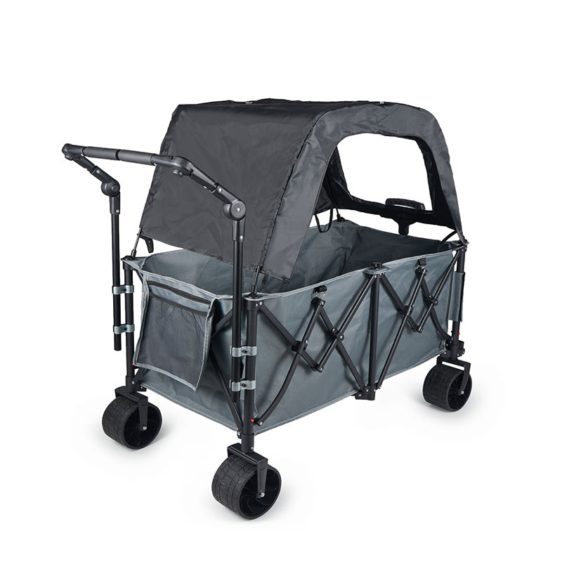 Kids Outdoor Wagon - Folding Camping Wagon with Canopy, Outdoor