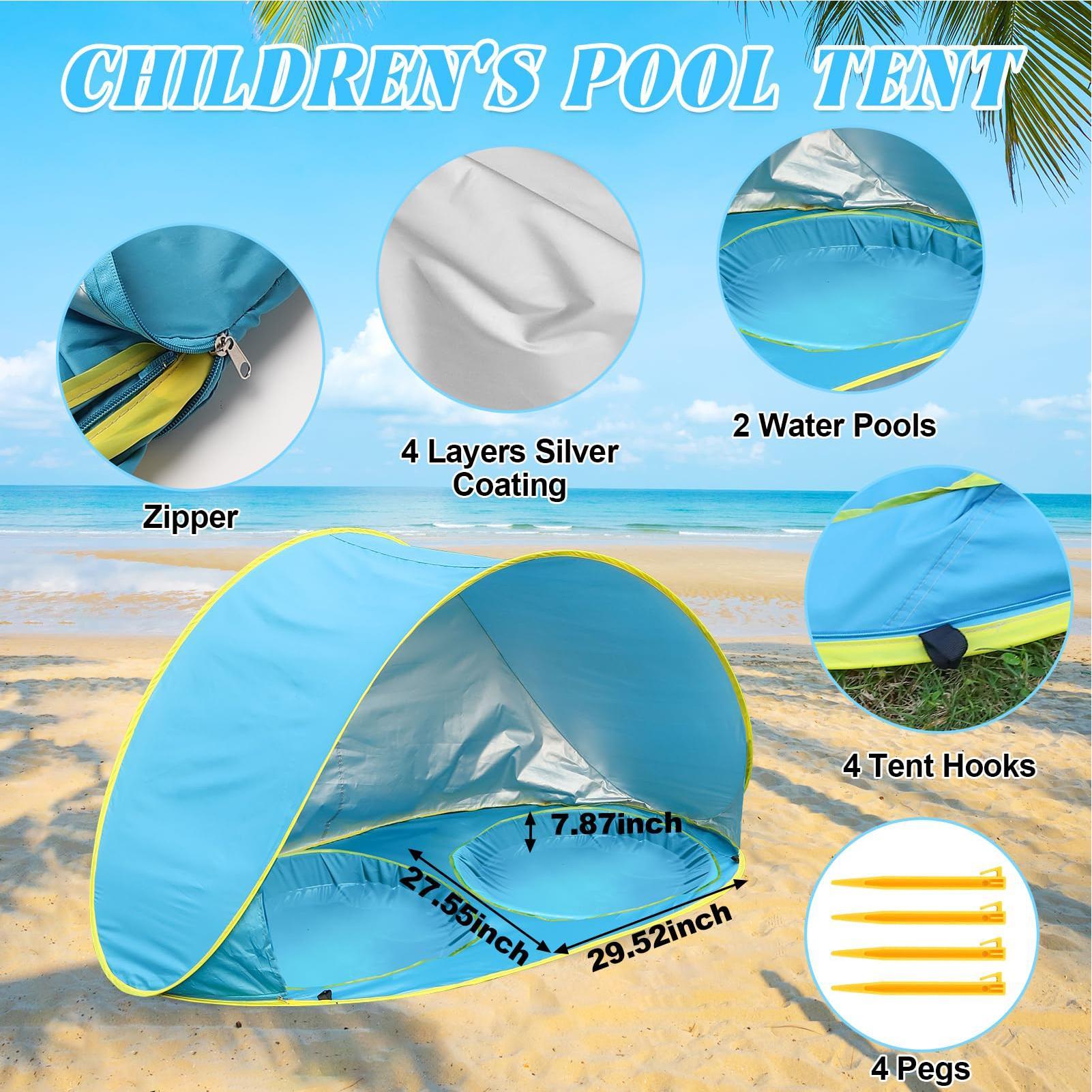 Kid Beach Tent With Pool UV Pr - Kids Outdoor Wagon 评论和价格