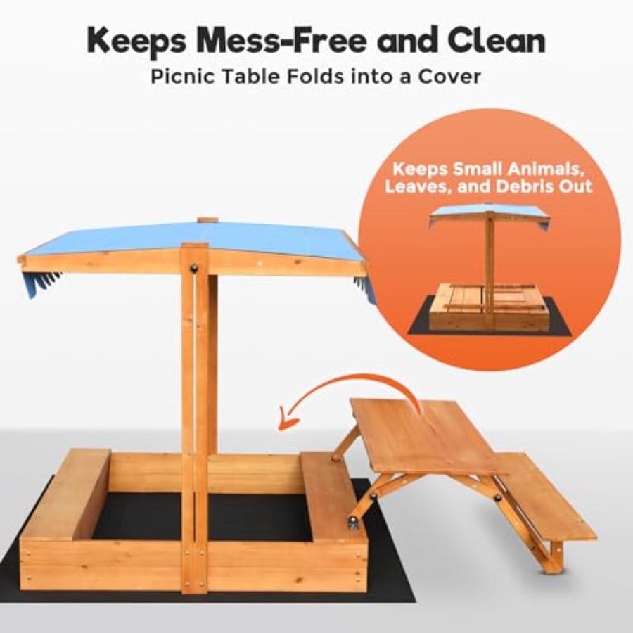 Backyard outdoor kids wooden s - Kids Outdoor Sandbox 评论和价格