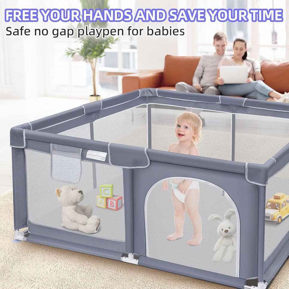 Baby Playpen, Extra Large Play - Kids Outdoor Fence 评论和价格