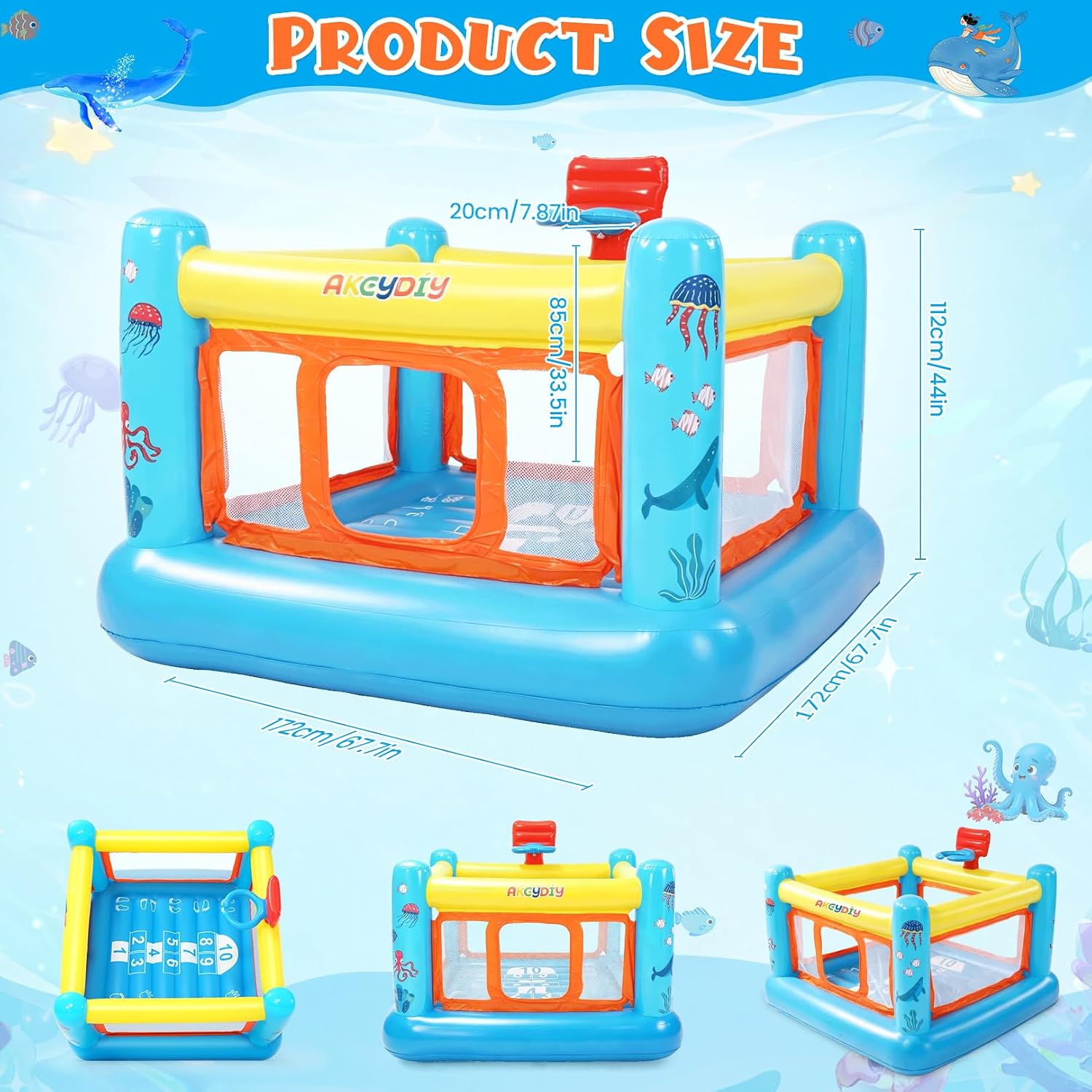 Bounce House, PVC Inflatable B - Kids Outdoor Jump House 评论和价格