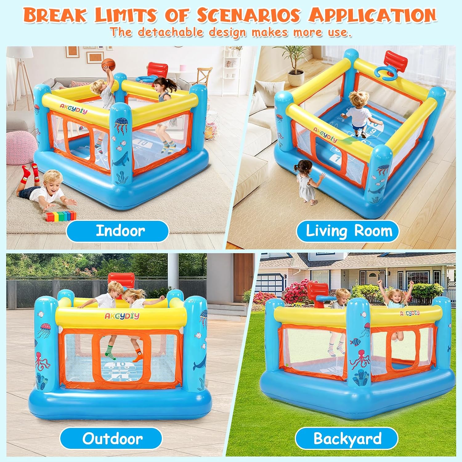 Bounce House, PVC Inflatable B - Kids Outdoor Jump House 评论和价格