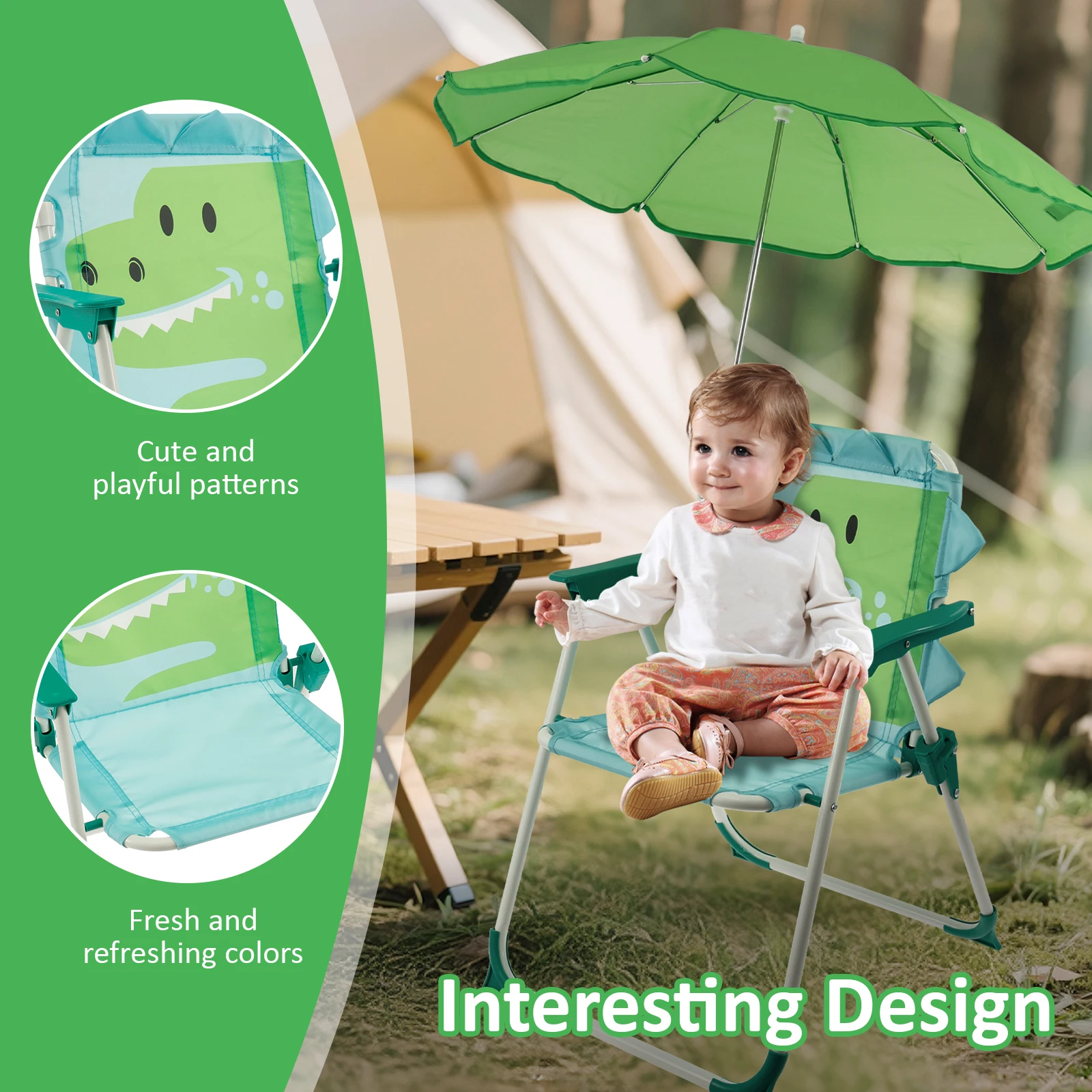 Kids Folding Beach Chair With  - Kids Outdoor Lounge Furniture 评论和价格