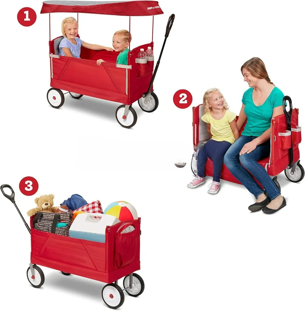 3-In-1 EZ Folding, Outdoor Col - Kids Outdoor Wagon 评论和价格