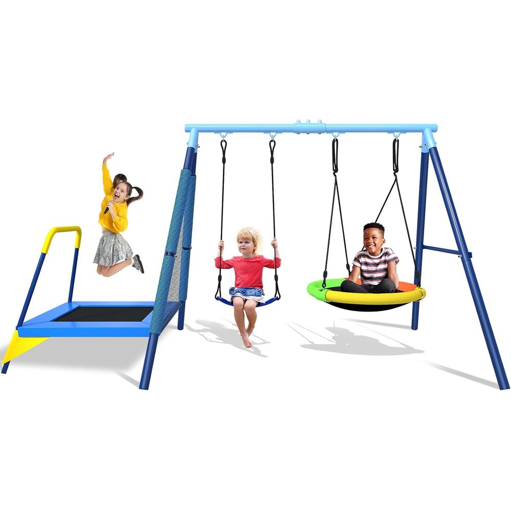 3-in-1 Kids Swing t with Tpoli - Kids Outdoor Zone 评论和价格