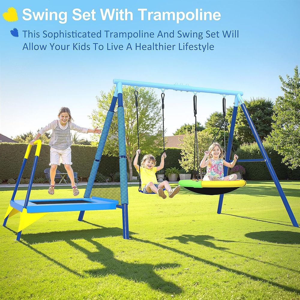 3-in-1 Kids Swing t with Tpoli - Kids Outdoor Zone 评论和价格