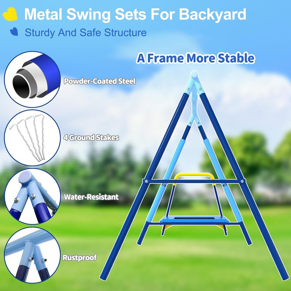 3-in-1 Kids Swing t with Tpoli - Kids Outdoor Zone 评论和价格