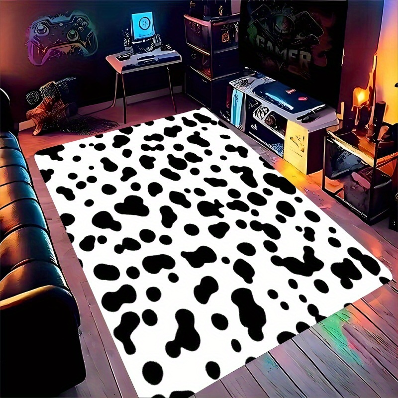 Flannel Printed Cow Print Rug  - Kids Outdoor Zone 评论和价格