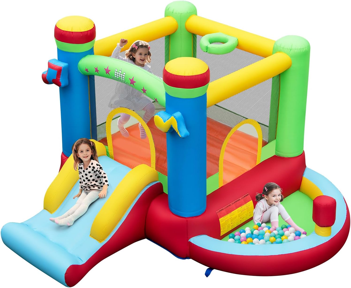 Inflatable Bounce House with B - Kids Outdoor Jump House 评论和价格