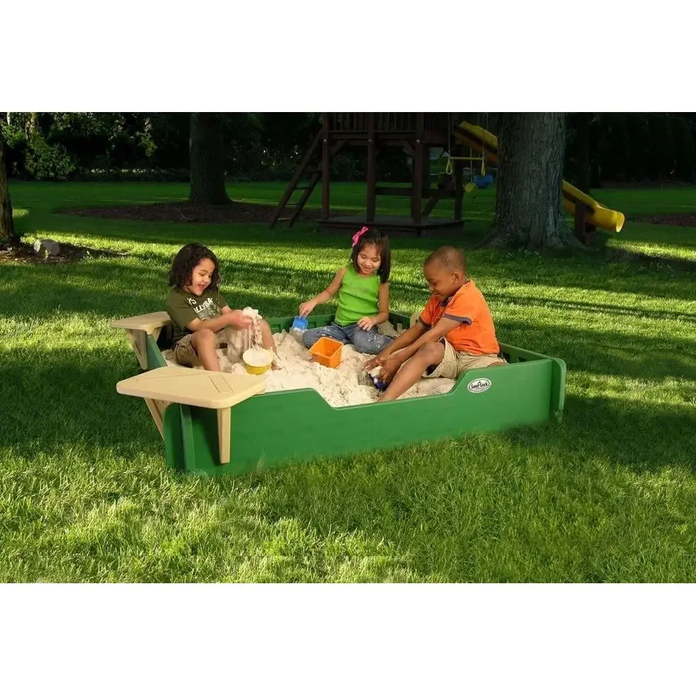 5x5 SandLock Plastic Sandbox o - Kids Outdoor Sandbox 评论和价格