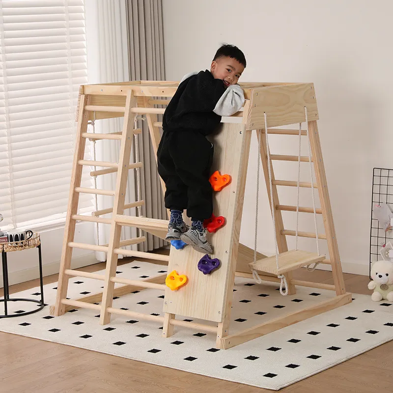 JMZ Wooden Jungle Gym Slide Cl - Kids Outdoor Jungle Gym With Slide 评论和价格