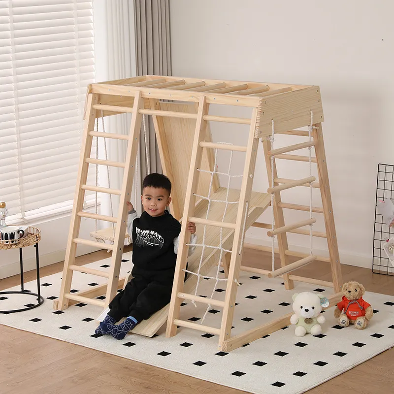 JMZ Wooden Jungle Gym Slide Cl - Kids Outdoor Jungle Gym With Slide 评论和价格