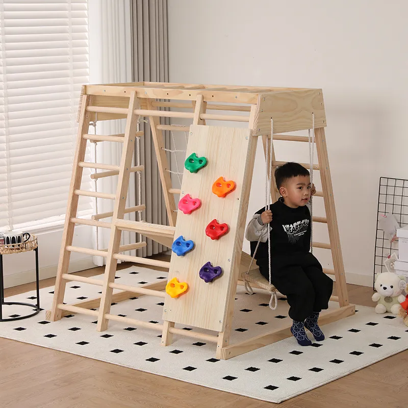 JMZ Wooden Jungle Gym Slide Cl - Kids Outdoor Jungle Gym With Slide 评论和价格