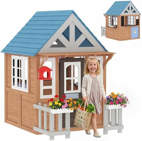 Outdoor Playhouse with Pet Doo - Kids Outdoor Fence 评论和价格