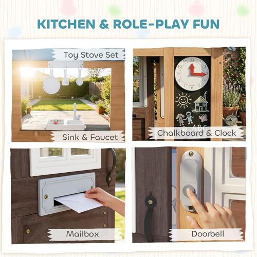 Outdoor Playhouse with Pet Doo - Kids Outdoor Fence 评论和价格