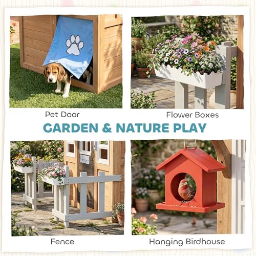 Outdoor Playhouse with Pet Doo - Kids Outdoor Fence 评论和价格