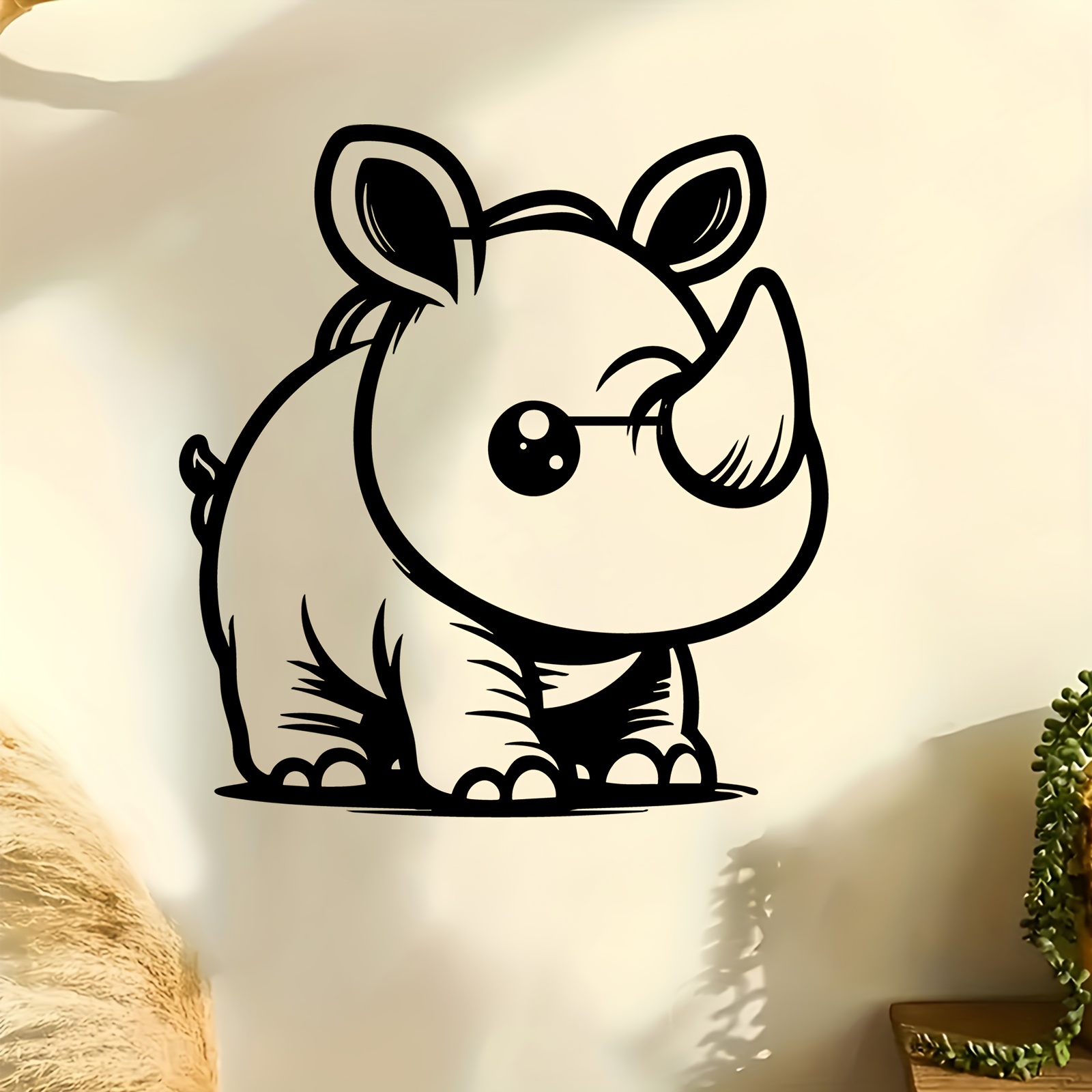 Cute Rhino Metal Wall Art, Rus - Kids Outdoor Fence 评论和价格