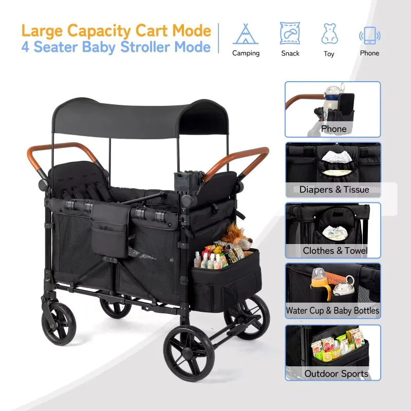 Outdoor Wagon Stroller 4 Seat  - Kids Outdoor Wagon 评论和价格