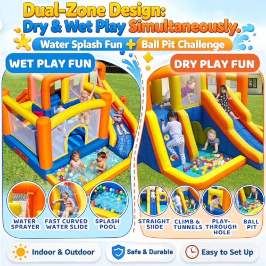 Outdoor bounce house water sli - Kids Outdoor Zone 评论和价格